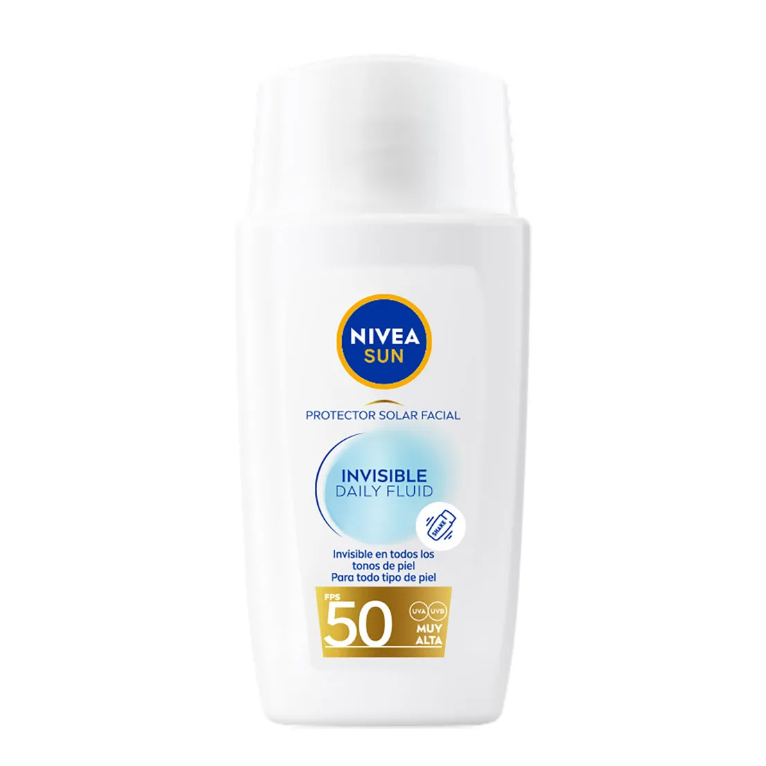 NIVEA SUN PROTECTOR SOLAR FACIAL INVISIBLE DAILY FLUID INV F50 40 ML.